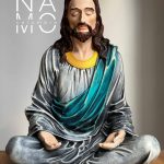 Jesús Meditando 30cm gris azul